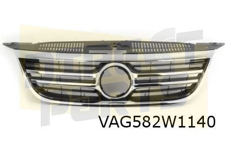 Volkswagen Tiguan (1/08-4/16) -6/11 grille (met chrome sierl, -, -, Nieuw, Bumper