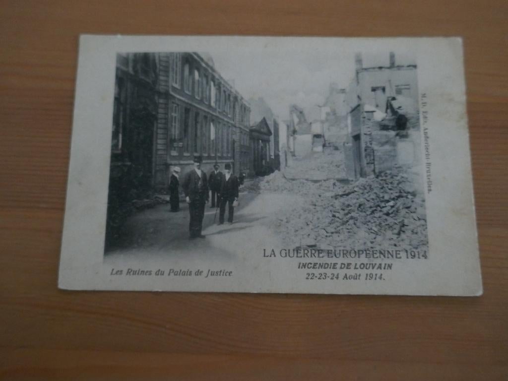 leuven les ruines de palais de justice la guerre 1914, Envoi, Non affranchie, Brabant Flamand