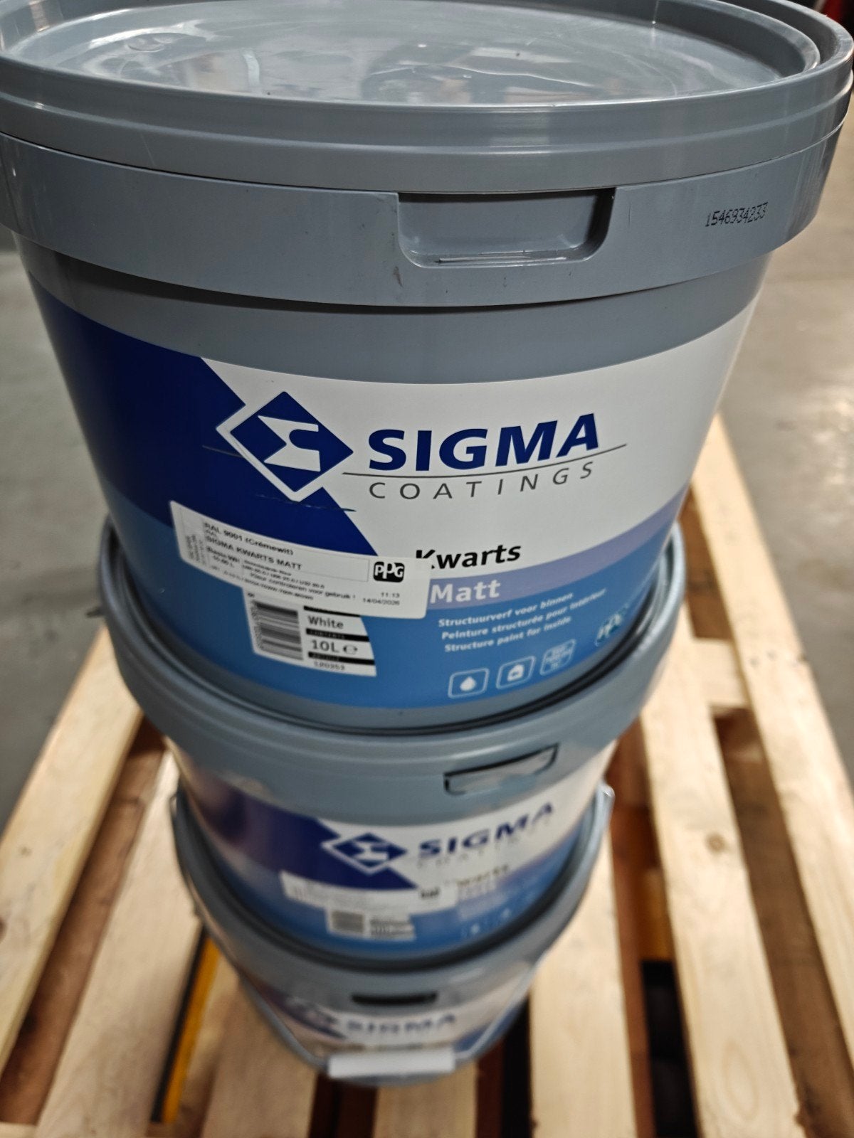 Sigma kwartsverf Ral9001, Doe-het-zelf en Bouw, Ophalen, Wit, Nieuw, Verf