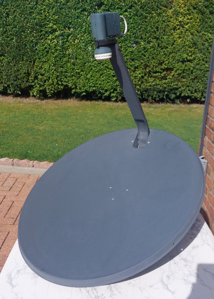 Kit Parabole Satellite + Récepteur Numérique HUMAX F2-FOX, Audio, Tv en Foto, Ophalen, Gebruikt, (Schotel)antenne, Humax