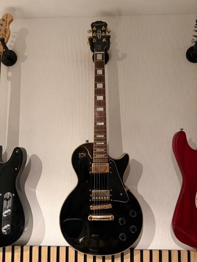 Epiphone Les Paul Custom Pro Ebony "Inspired by Gibson", Muziek en Instrumenten, Ophalen, Epiphone, Met versterker, Zo goed als nieuw