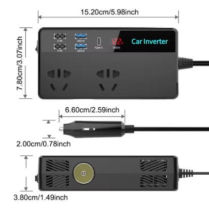 Onduleur de voiture de luxe DC 12V à 230V de 200 Watt, Enlèvement ou Envoi, Autres marques
