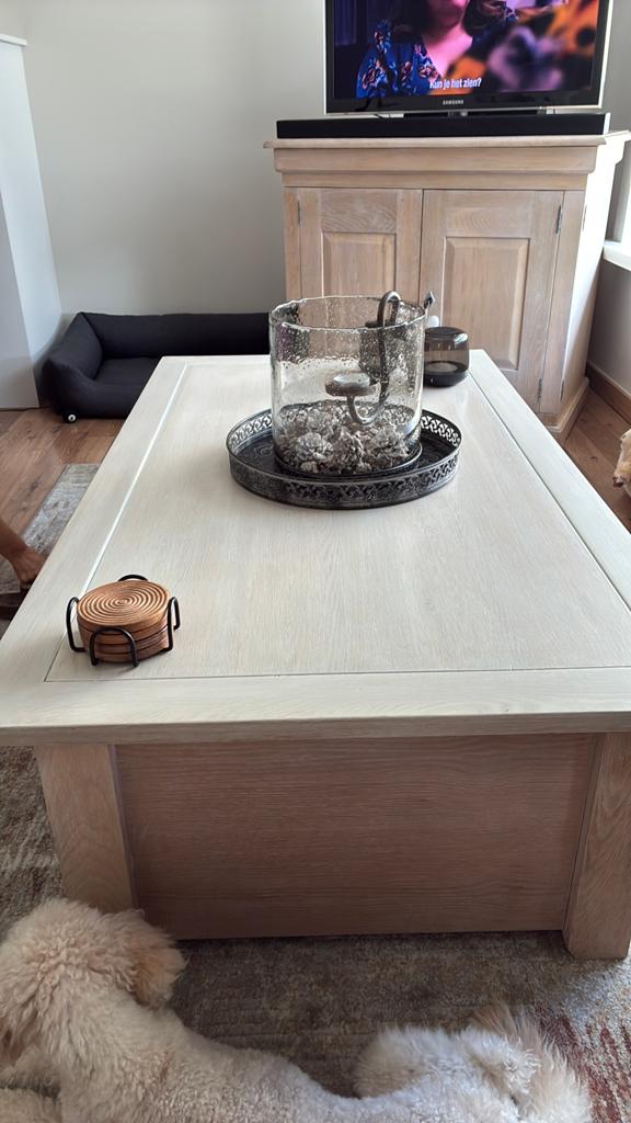 Salon tafel Masief Eik, Huis en Inrichting, Tafels | Salontafels, Ophalen, Minder dan 50 cm, 100 tot 150 cm, Eikenhout