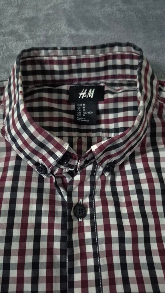 Geruite blouse van H&M - Slim Fit - Maat M, Kleding | Heren, Overhemden, Overige kleuren, Verzenden, Halswijdte 39/40 (M), Zo goed als nieuw