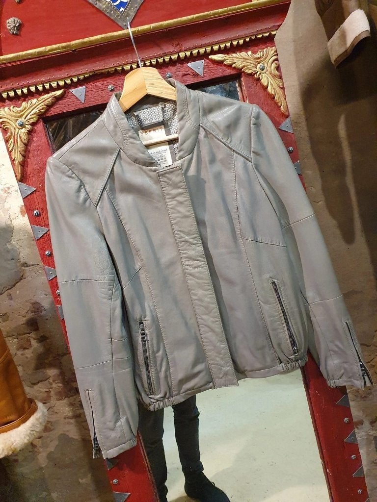 Khaki Dames Jas, echt leer - Maat 34, Nieuw, Ophalen of Verzenden, Maat 34 (XS) of kleiner, Groen