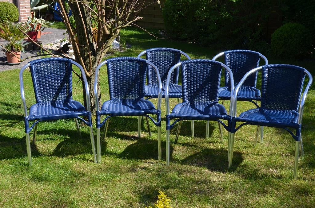 Set all weather tuinstoelen/terrasstoelen -, Tuin en Terras, Tuinstoelen, Ophalen, Zo goed als nieuw, Aluminium, Stapelbaar