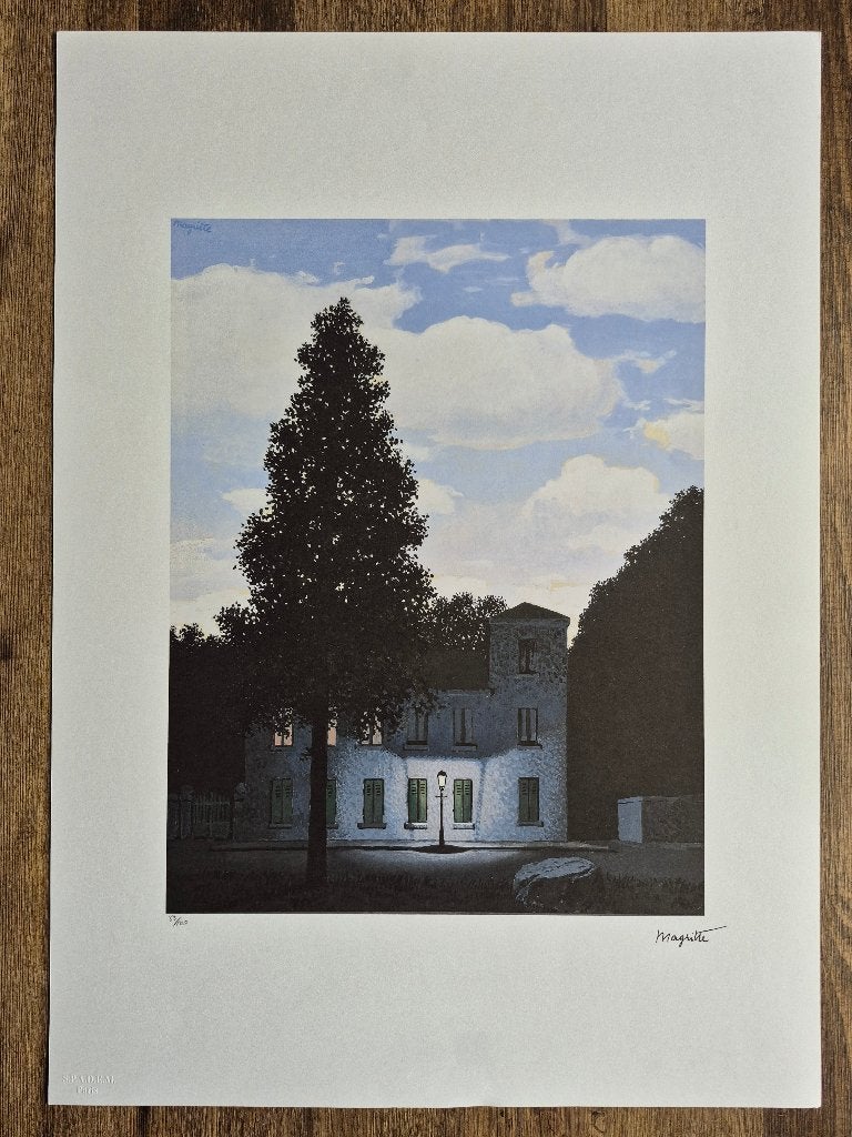 Rene Magritte Lithografie off set 50x70 cm gecertificeerd, Antiquités & Art, Enlèvement ou Envoi, Lithographie