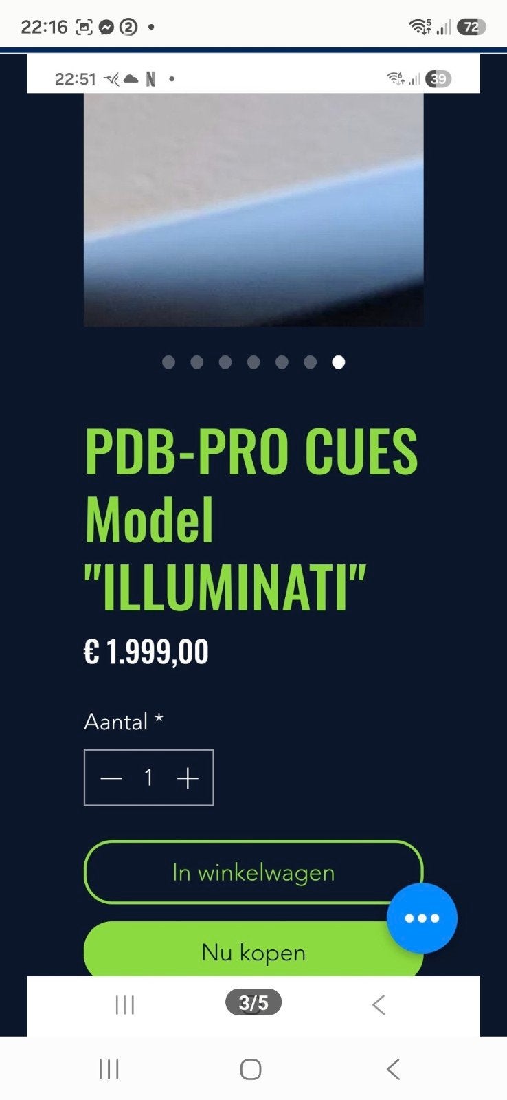 PDB PRO ILLUMINATI, Sports & Fitness, Billards & Billards américains, Enlèvement ou Envoi