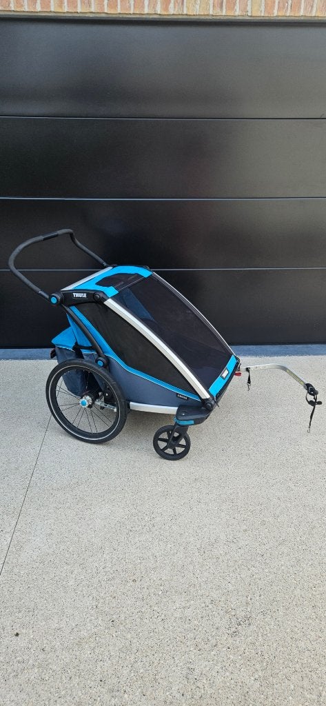 Thule Chariot Cross 2 Double Fietskar + JoggingKit / Babyzit, Ophalen, Gebruikt, Opvouwbaar, Thule / Chariot