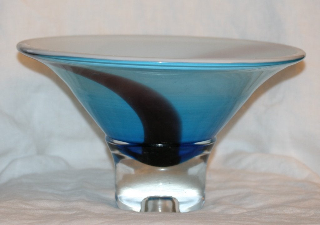 Murano - Grote schaal op voet - Glas, Ophalen of Verzenden