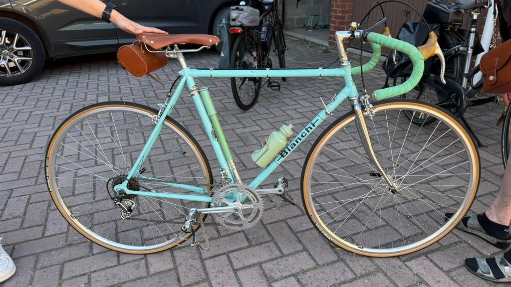 Retro bianchi koersfiets, Fietsen en Brommers, Fietsen | Racefietsen, Ophalen, Zo goed als nieuw