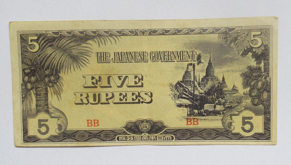 Birmanie 5 roupies (1942-44), Timbres & Monnaies, Envoi
