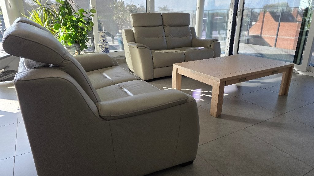 Lederen salon met tafel, Antiek en Kunst, Ophalen