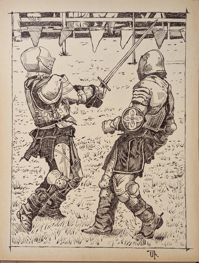 « Tournoi Knight. La dernière bataille », Antiquités & Art, Art | Peinture | Classique, Enlèvement ou Envoi, Autres sujets, Signé
