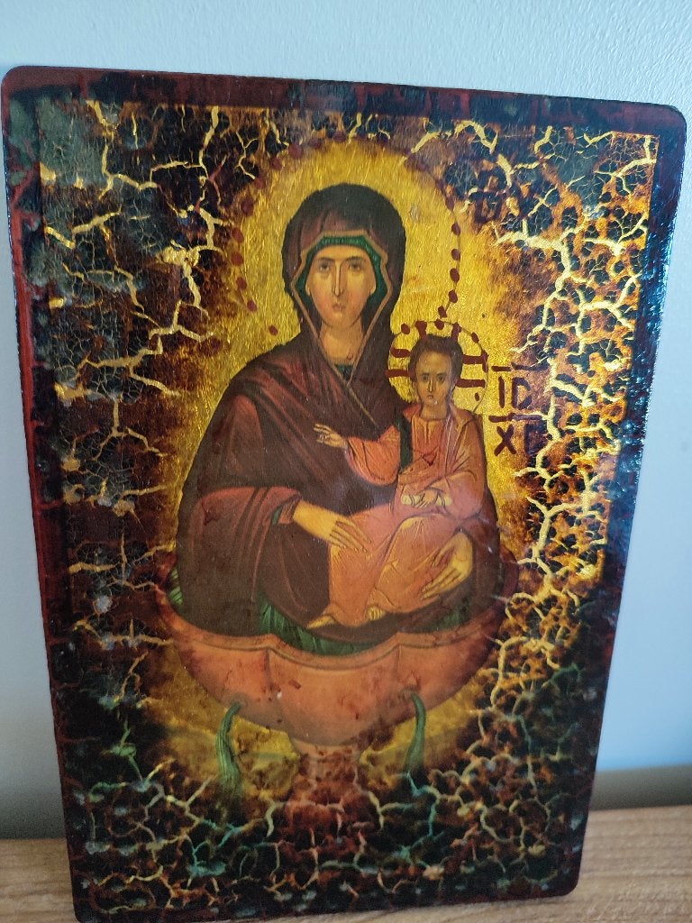 Theotokos en Kindje Jezus/Zhivonosny Istochnik, Verzamelen, Ophalen of Verzenden, Gebruikt, Overige typen, Christendom | Katholiek