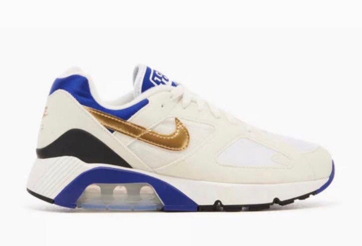Nike Air Max 180 Summit White Metallic Gold Sneakers mt 44, Vêtements | Hommes, Chaussures, Neuf, Baskets, Bleu, Enlèvement