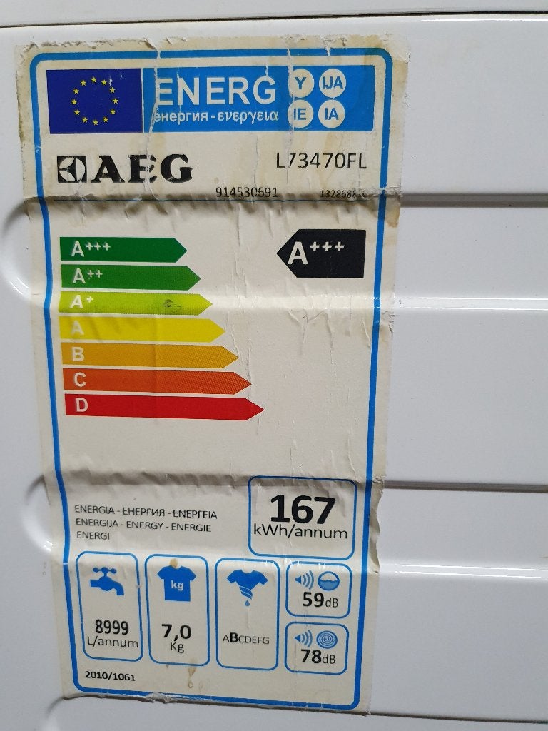 Wasmachine AEG - Lavamat, Protex L73470FL, 6 à 8 kg, 85 à 90 cm, Chargeur frontal, Enlèvement