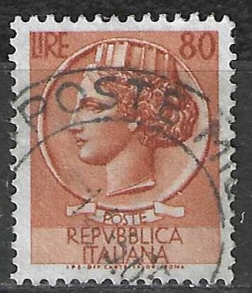 Italie 1953/1954 - Yvert 655 - Munt van Syracus (ST), Verzenden, Gestempeld