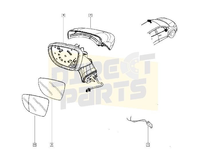 Renault Captur (4/13-12/19) Spiegel Rechts Origineel! 963010, Neuf, Renault, -, -
