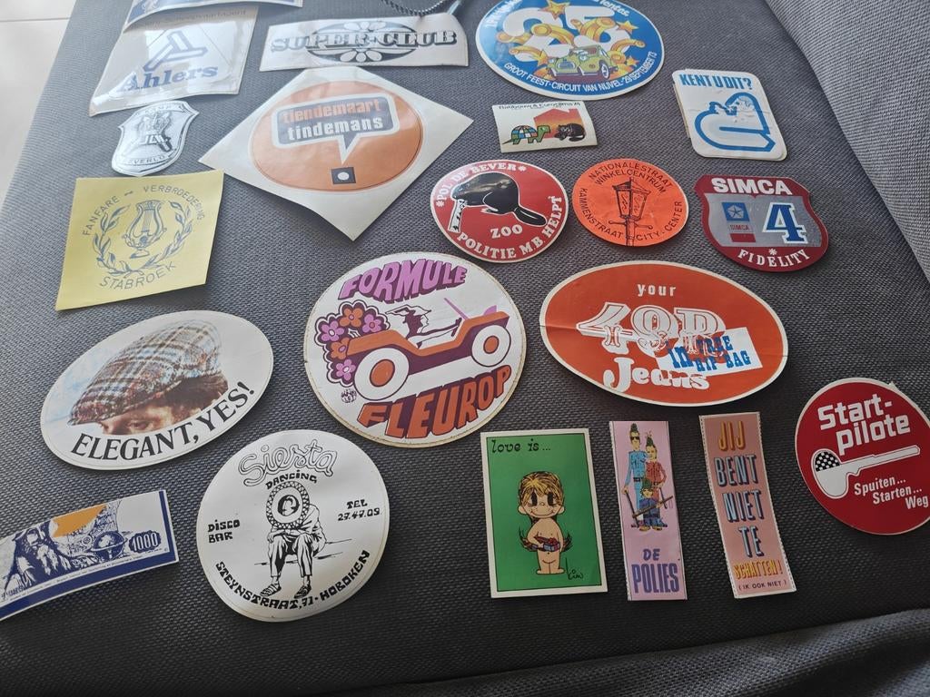 Lot stickers jaren 70, Ophalen of Verzenden