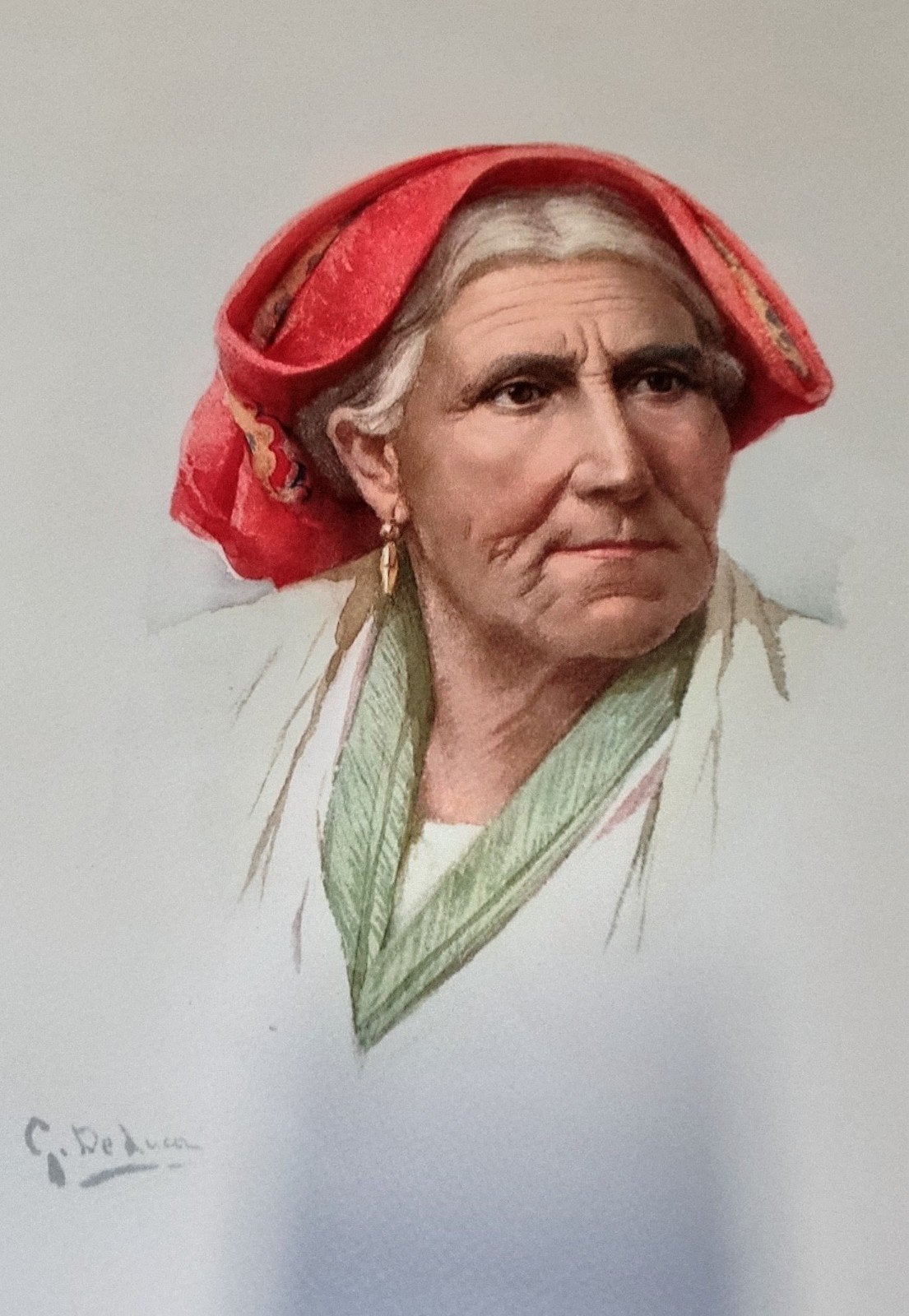 Tirage d'art vintage italien C. De Luca, Signé, Enlèvement ou Envoi, Portraits et figures