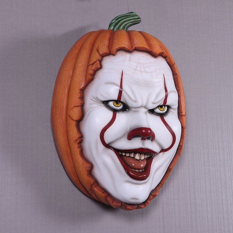 Décoration murale effrayante de clown d'Halloween 96 cm, Enlèvement, Neuf