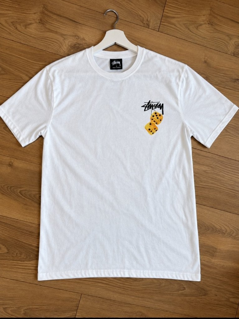 Stüssy Dice T-Shirt Wit – Streetwear, Kleding | Heren, Maat 52/54 (L), Wit, Stussy, Nieuw