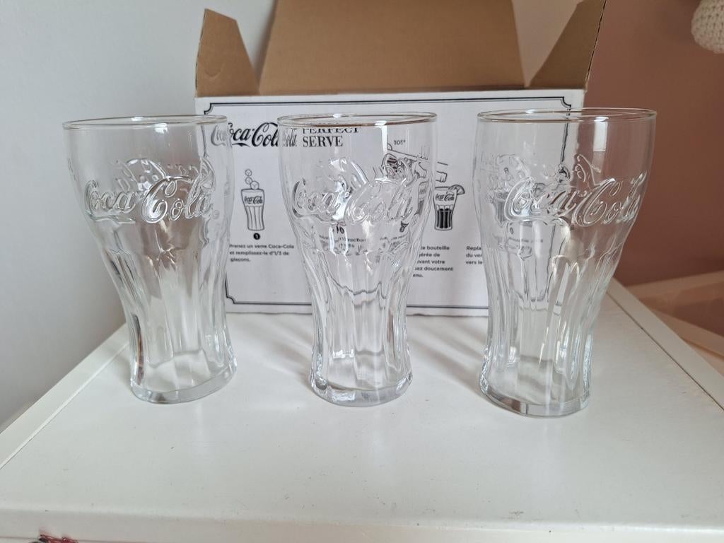 6 Coca-Cola glazen met doos, Ophalen of Verzenden, Nieuw, Frisdrankglas