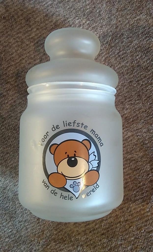 glazen bokaal met deksel voor de liefste mama, Ophalen of Verzenden