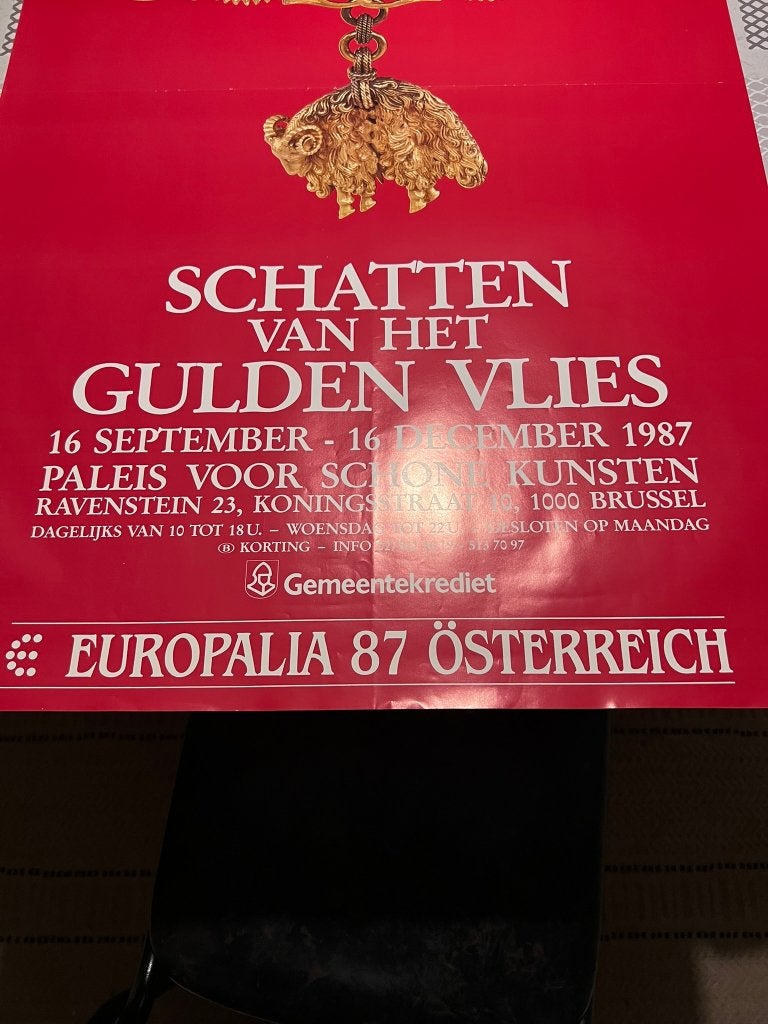 Vintage Poster Europalia 87 Osterreich , Schatten v/h Gulden, Rectangulaire vertical, Utilisé, Affiche ou Poster pour porte ou plus grand