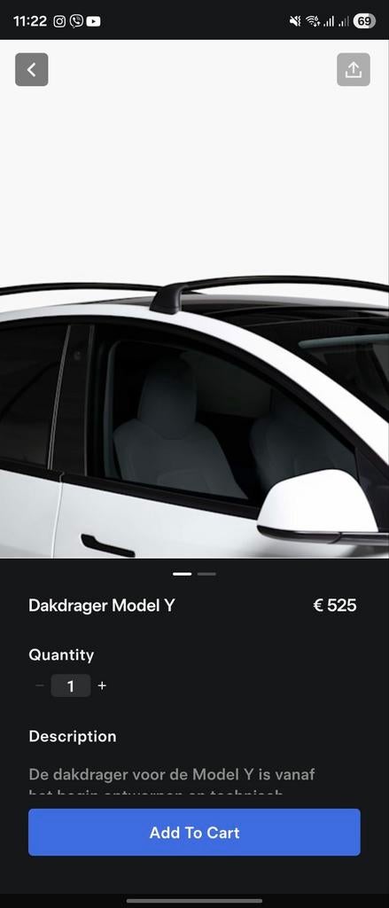 Dakdrager voor tesla model Y, Ophalen of Verzenden
