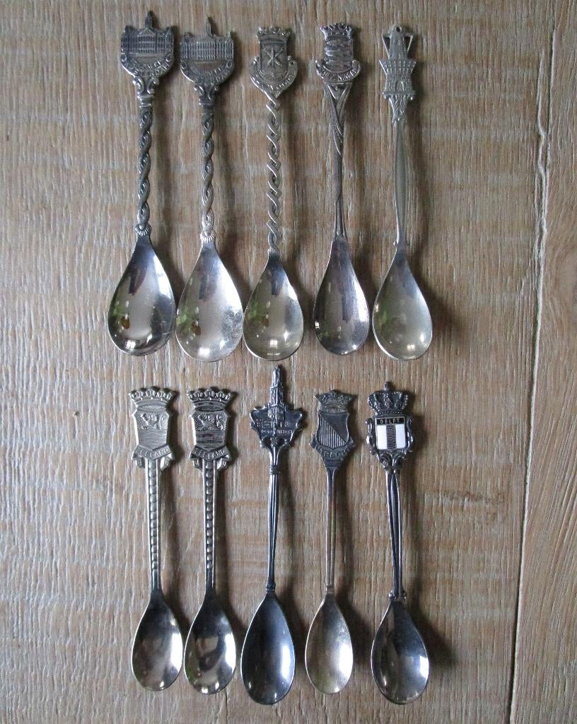 21 verzilverde koffielepeltjes, Verzamelen, Ophalen of Verzenden, Zo goed als nieuw, Bestek, Verzilverd