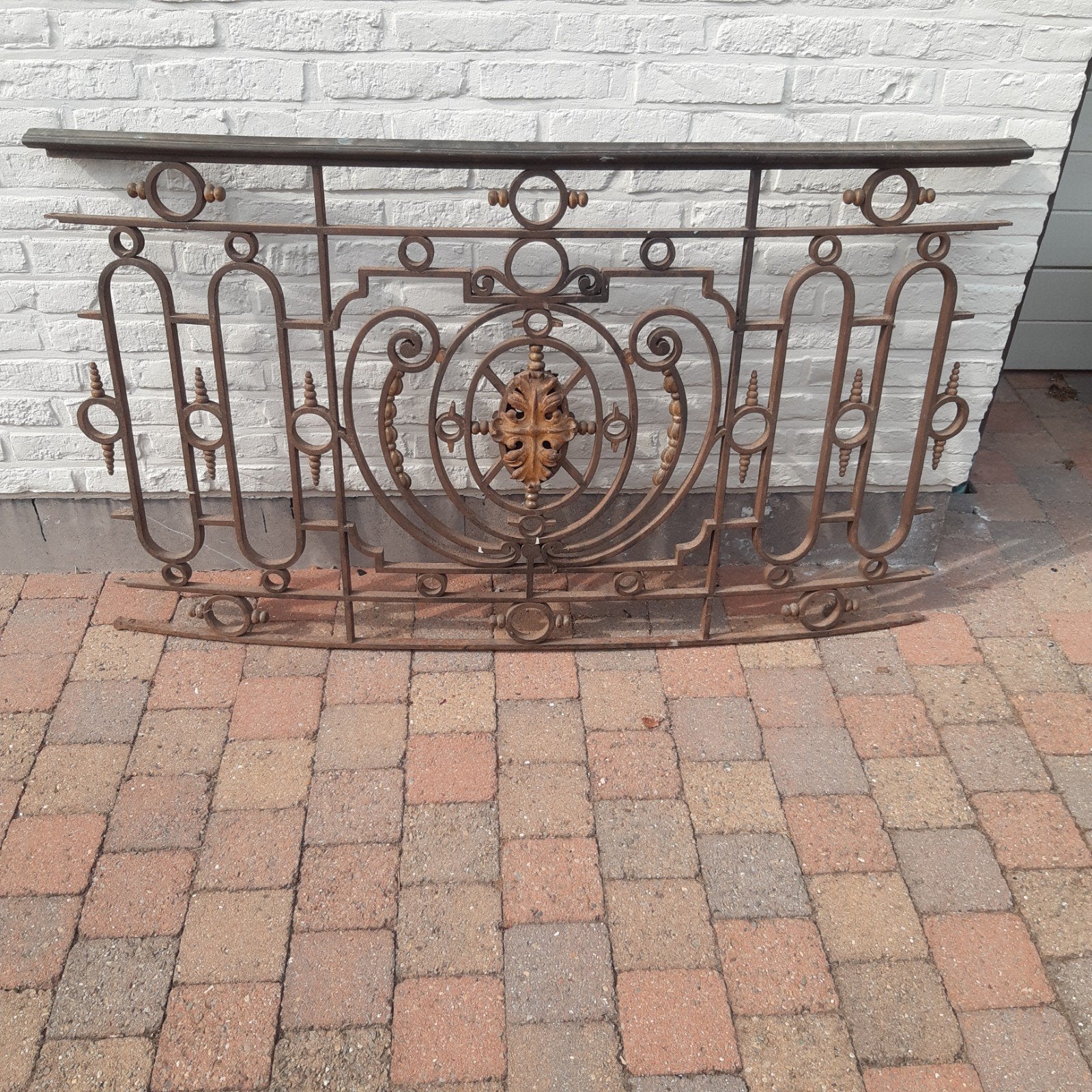oude metalen balustrade, Ophalen, Gebruikt, Sierhekwerk