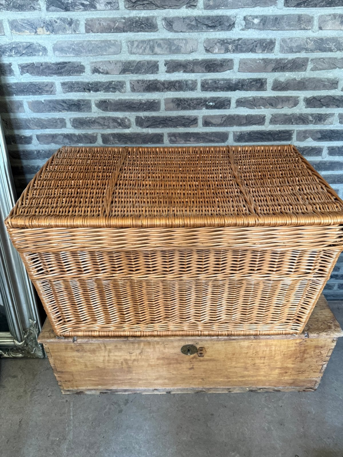 Rieten opbergkist, Ophalen, Zo goed als nieuw