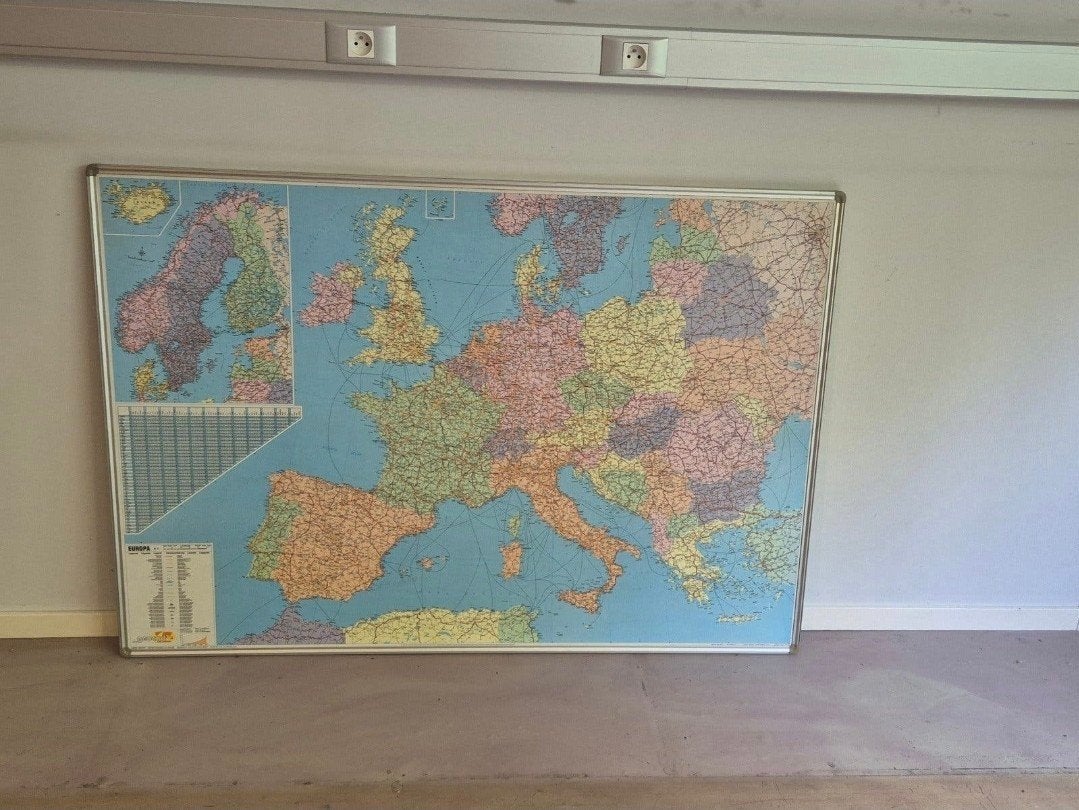 grote landkaart Europa, Antiek en Kunst, Ophalen