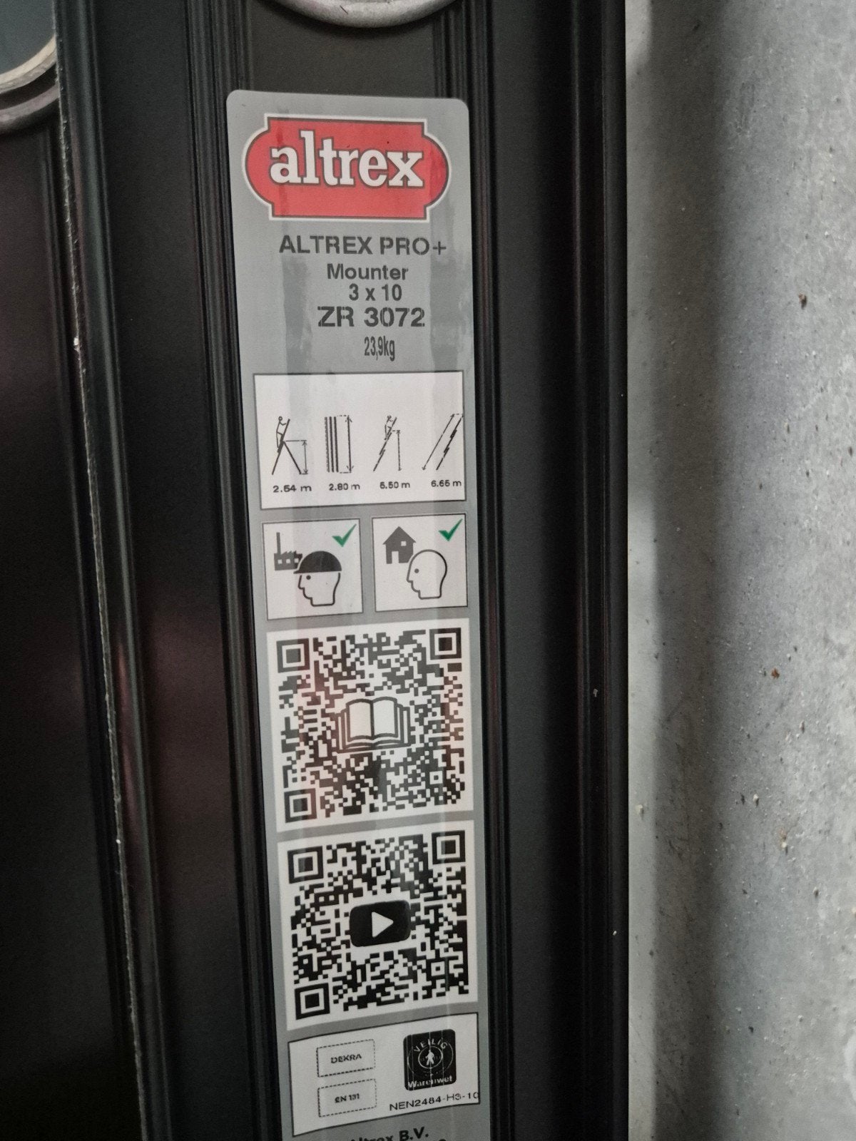 echelle altrex, Enlèvement