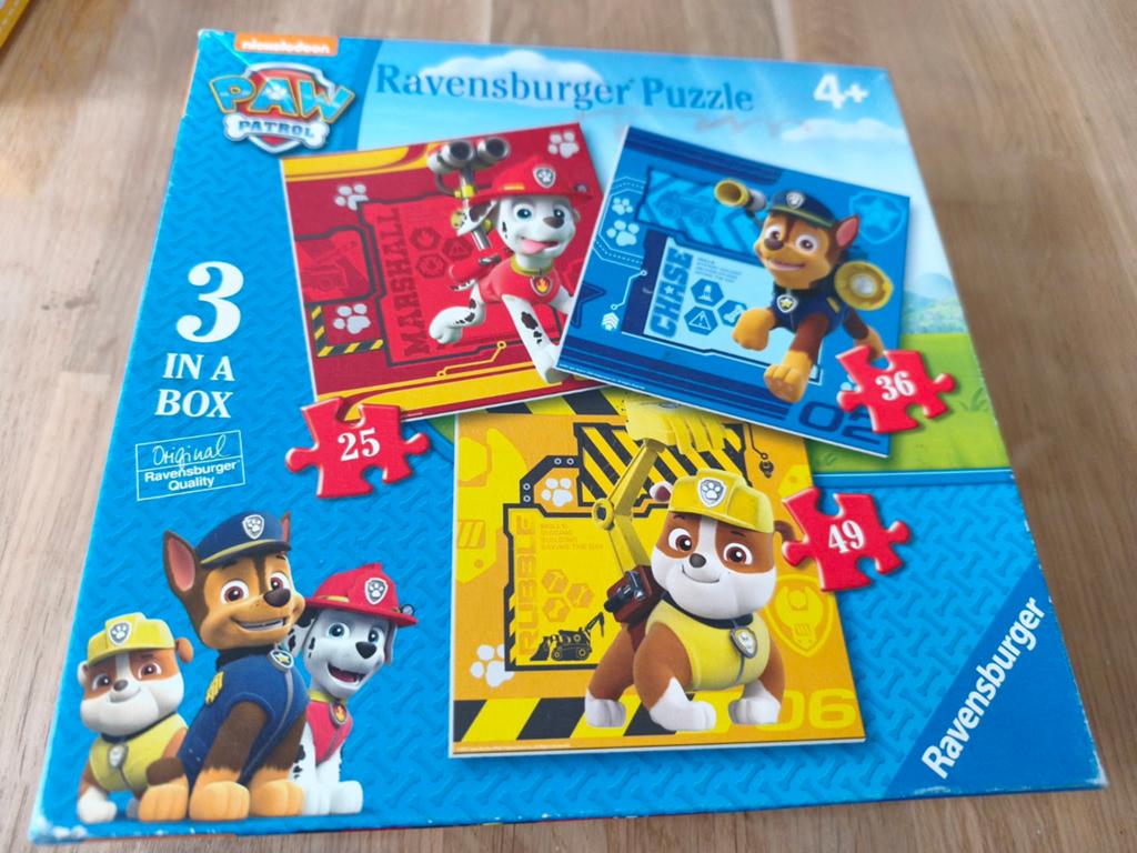 3 puzzels van paw patrol in 1 verzameldoos, Enlèvement