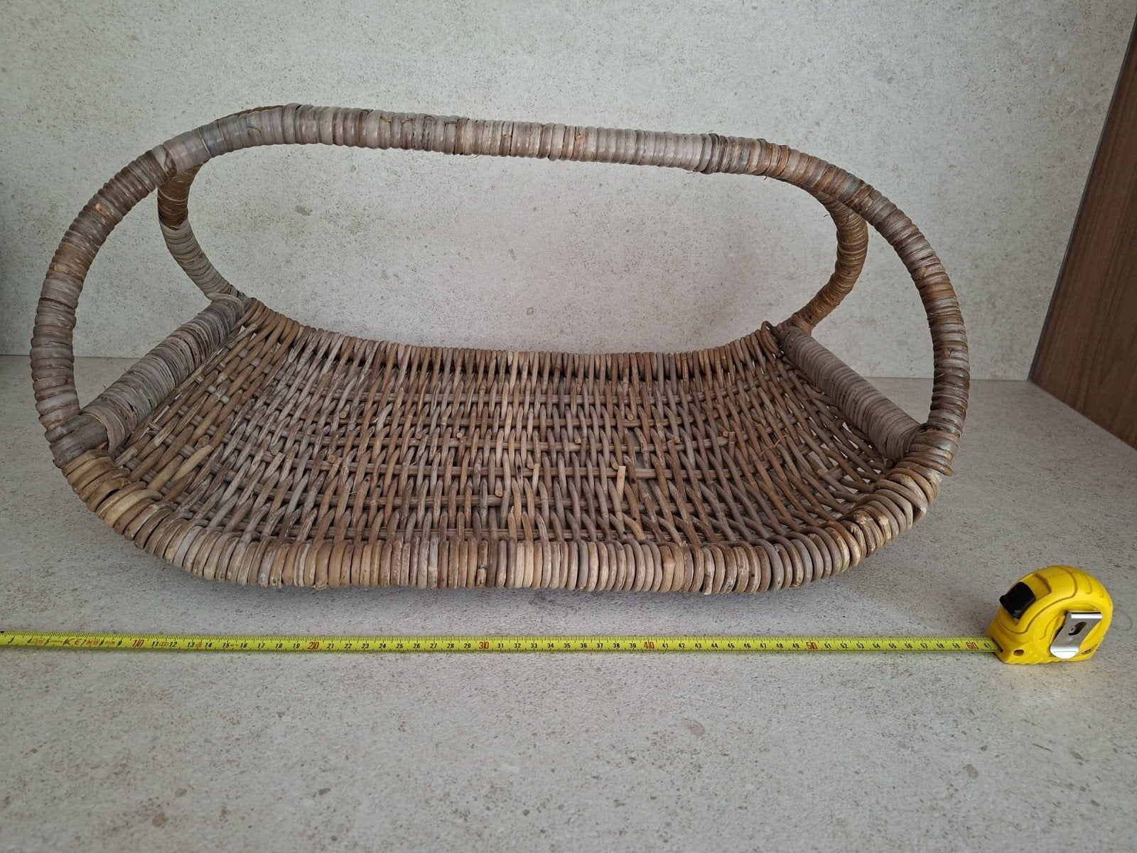 Rotan haardmand voor hout, Huis en Inrichting, Woonaccessoires | Schalen en Manden, Ophalen of Verzenden, Hout