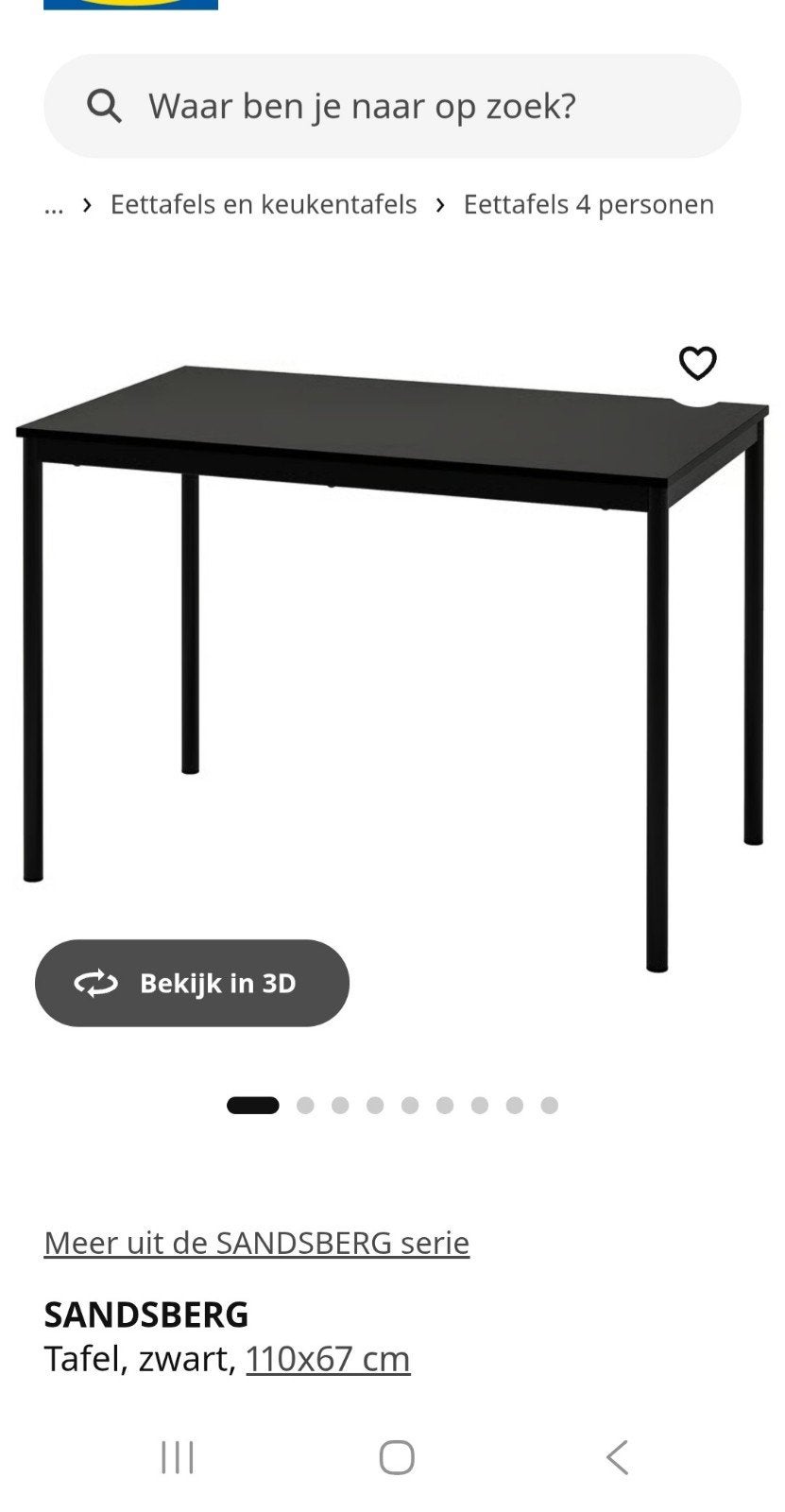 ikea tafel, Ophalen