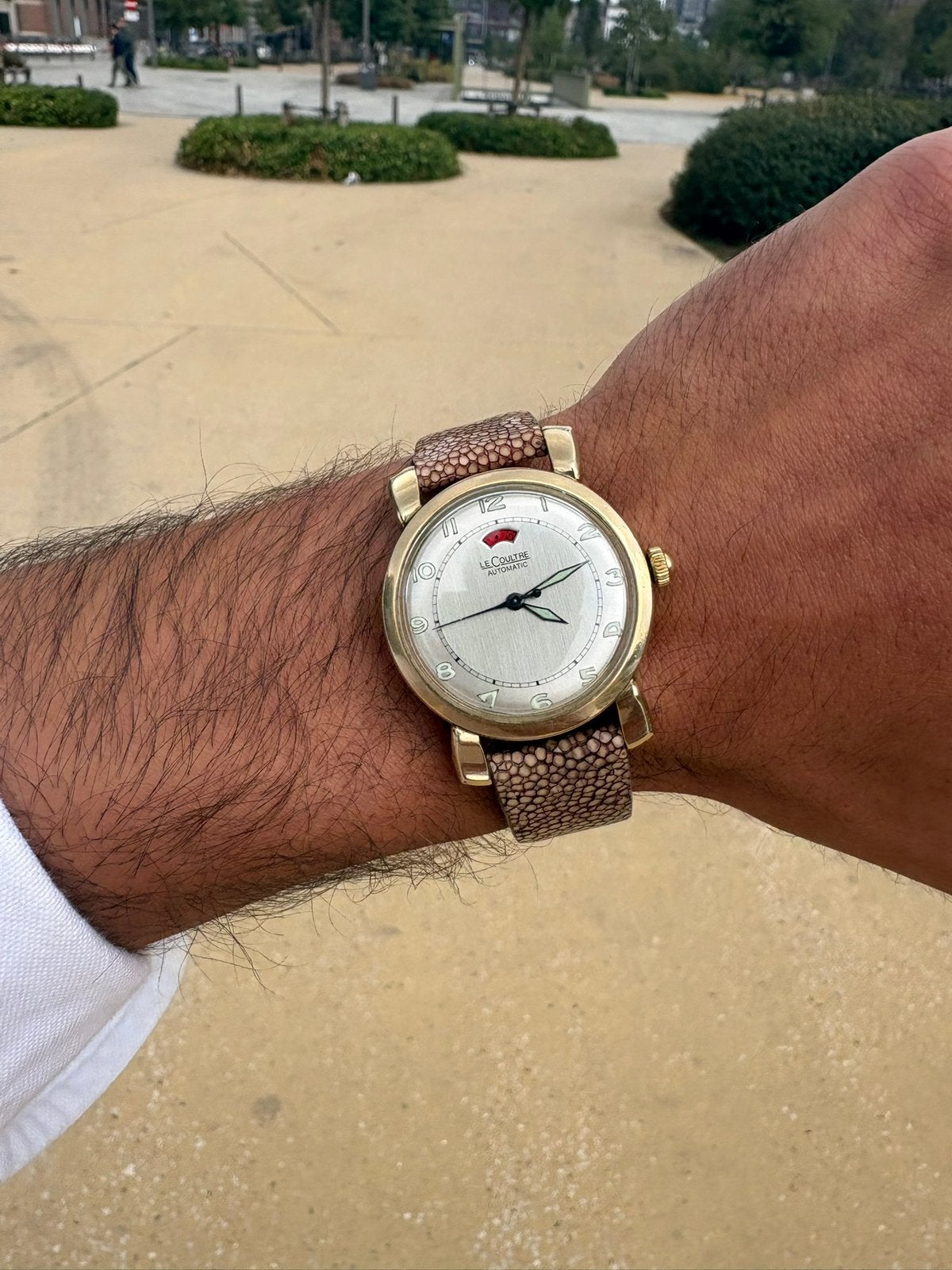 Vintage Jeager-Lecoultre Powermatic 10k goud 60’s, Handtassen en Accessoires, Horloges | Antiek, Ophalen, Goud