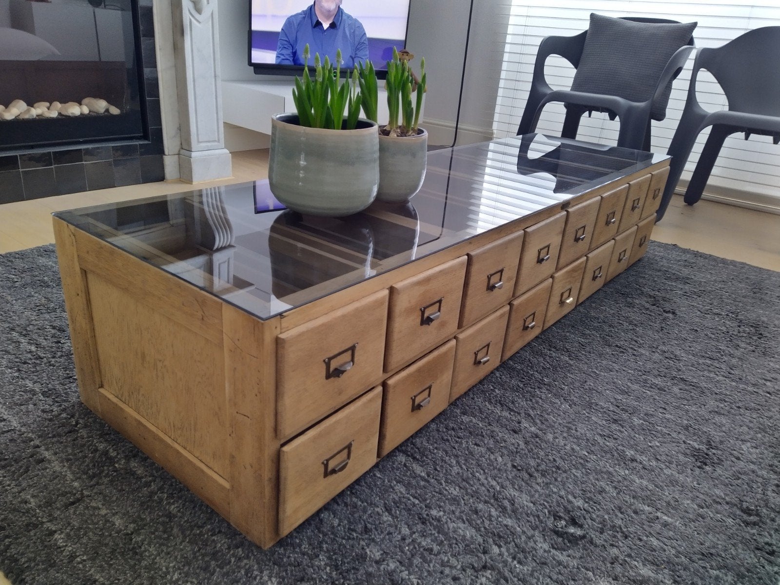 Salontafel - TV-meubel - Archief - Hout - Vintage, Huis en Inrichting, Tafels | Salontafels, Ophalen