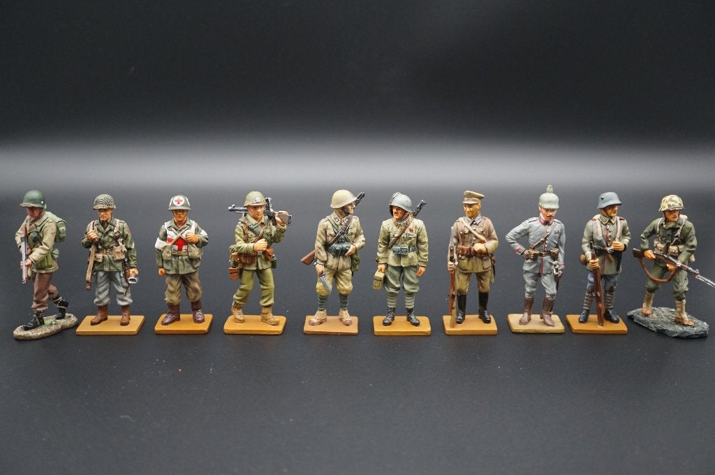 10 Metalen soldaten WO2 en WO1 , de meesten van Del Prado, Ophalen of Verzenden