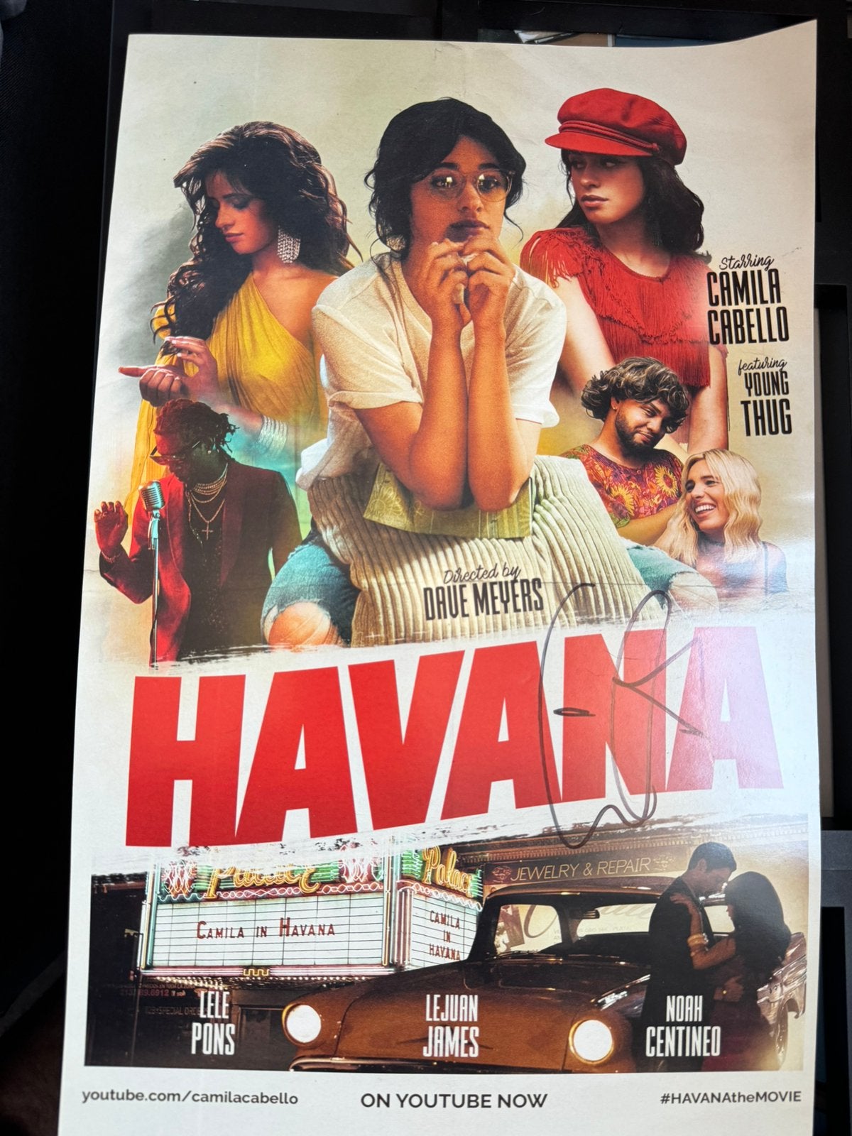 Gehandtekende poster Camila Cabello Havana, Neuf, Enlèvement ou Envoi, Rectangulaire vertical, A1 jusqu'à A3