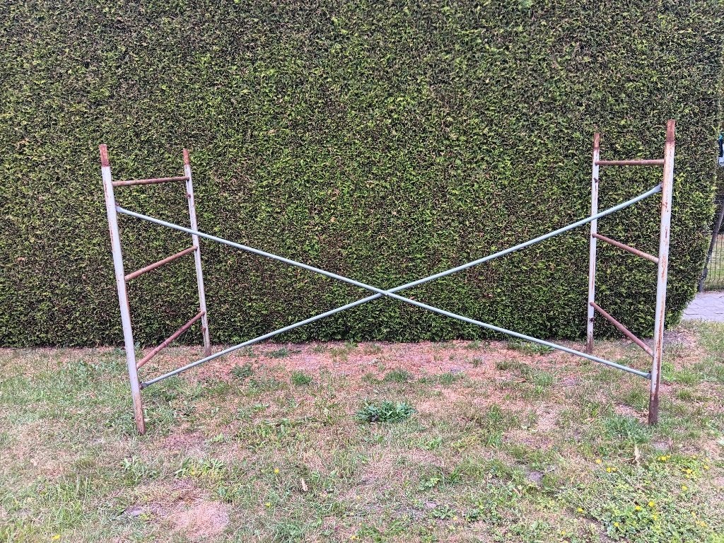 stelling tot 5m werkhoogte, Bricolage & Construction, Échafaudages, Enlèvement, Utilisé, Échafaudage de façade, 5 mètres de hauteur ou plus