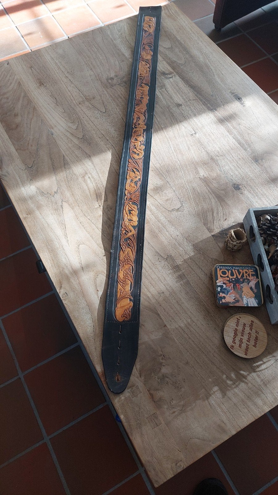 La sangle de guitare en cuir Quintskin super luxueuse., Enlèvement ou Envoi