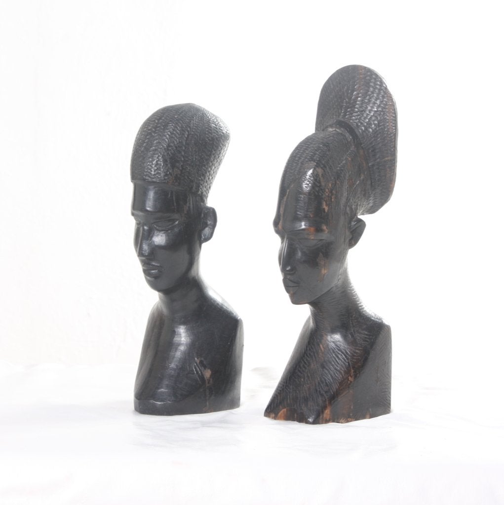 BEELD HOUT KOPPEL, Antiek en Kunst, Ophalen, Hout, Beeld