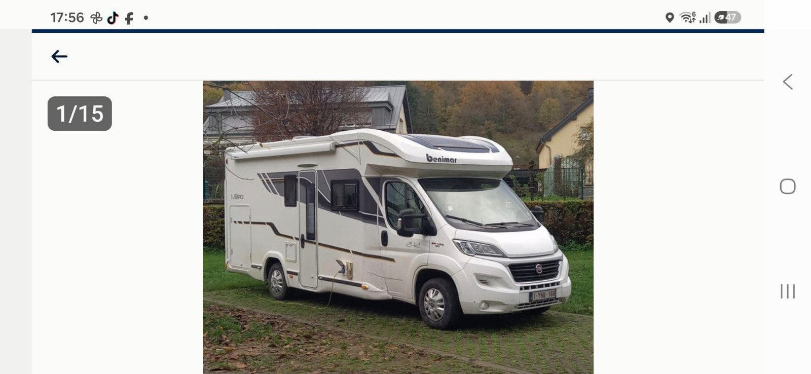 Mooie onderhouden mobilhome, Caravans en Kamperen, Mobilhomes, Ringverwarming, Fiat, Particulier, Half-integraal