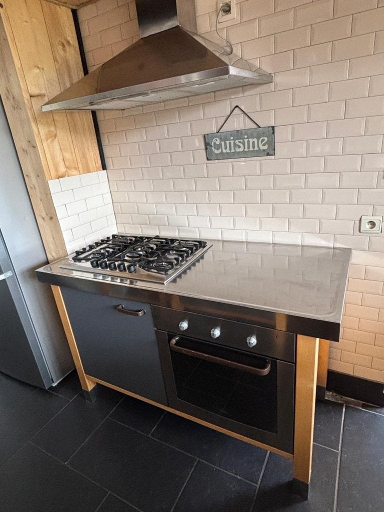 Keukenkast met ingebouwde gaskookplaat & elektrische oven., Moins de 100 cm, 100 à 150 cm, Enlèvement, Utilisé