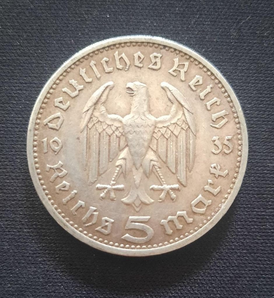 5 Reichsmark 1935 A, Enlèvement ou Envoi, Argent