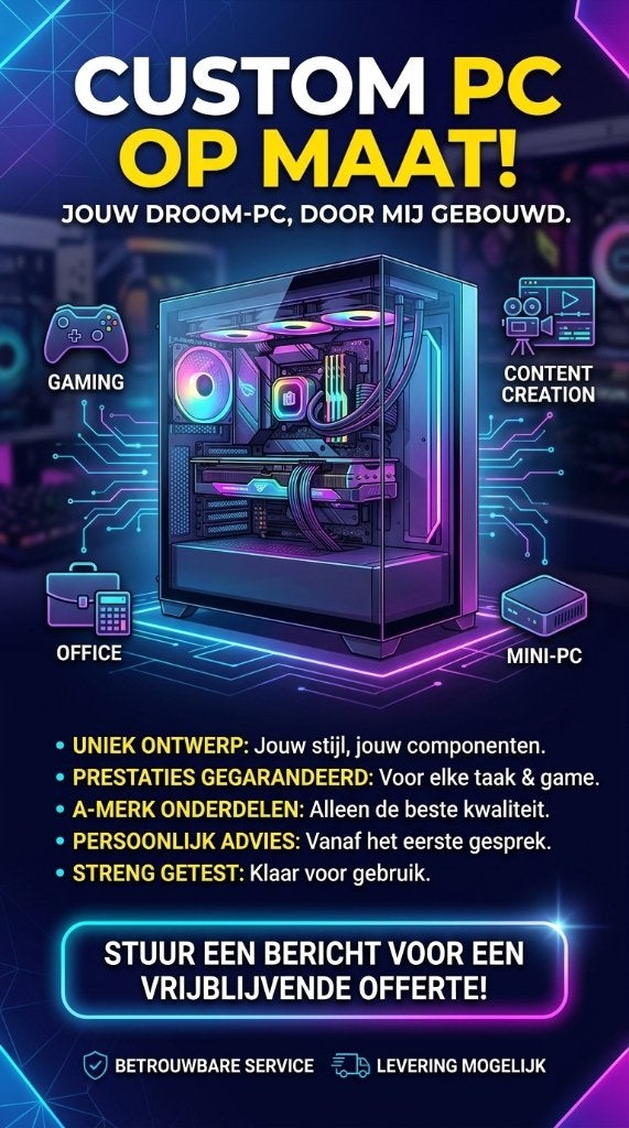 pc's op maat, Computers en Software, Custom Build, Nieuw, Ophalen of Verzenden, Gaming